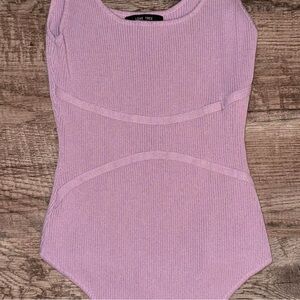 Love Tree Purple Ribbed Bodysuit